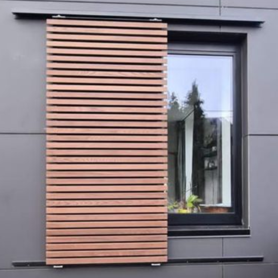 wooden sun screen window
